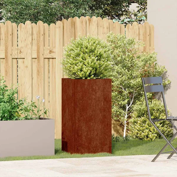 Jardinière rouillé 40x40x80 cm acier inoxydable