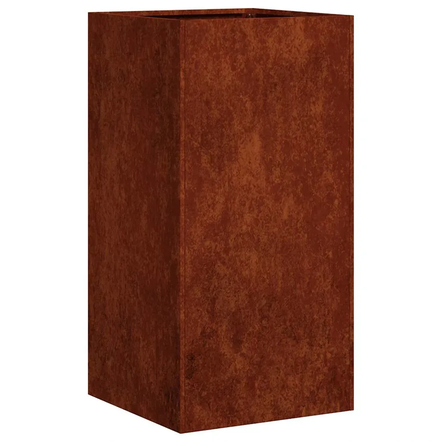 Jardinière rouillé 40x40x80 cm acier inoxydable - 2