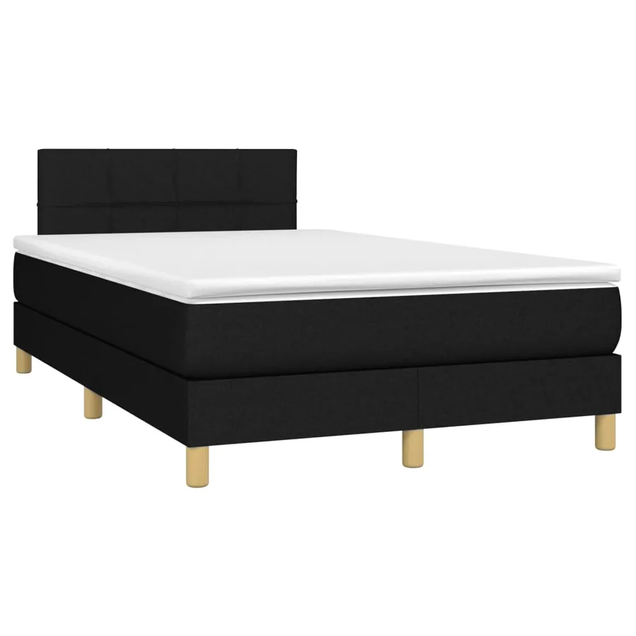 Sommier à lattes de lit avec matelas Noir 120x200 cm Tissu - 3