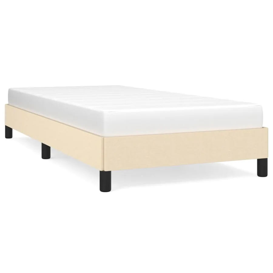 Cadre de lit sans matelas crème 90x200 cm tissu - 2