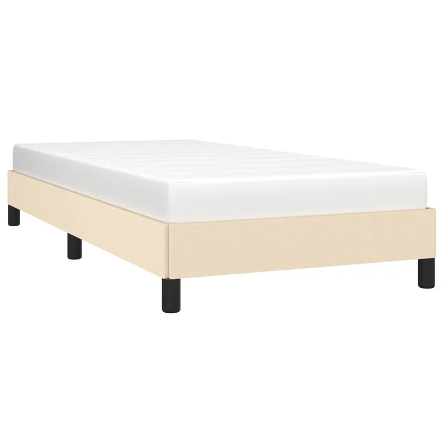Cadre de lit sans matelas crème 90x200 cm tissu - 3