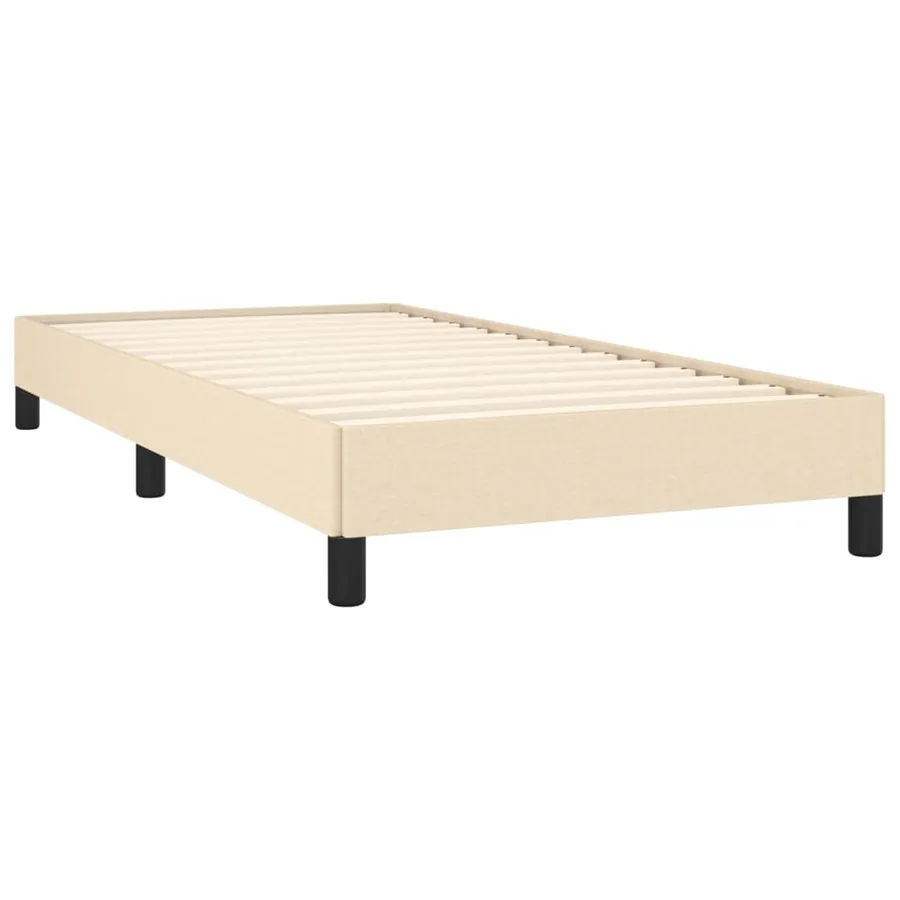 Cadre de lit sans matelas crème 90x200 cm tissu - 4