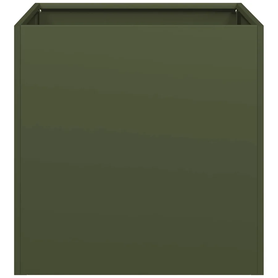 Jardinière vert olive 40x40x40 cm acier laminé à froid - 4