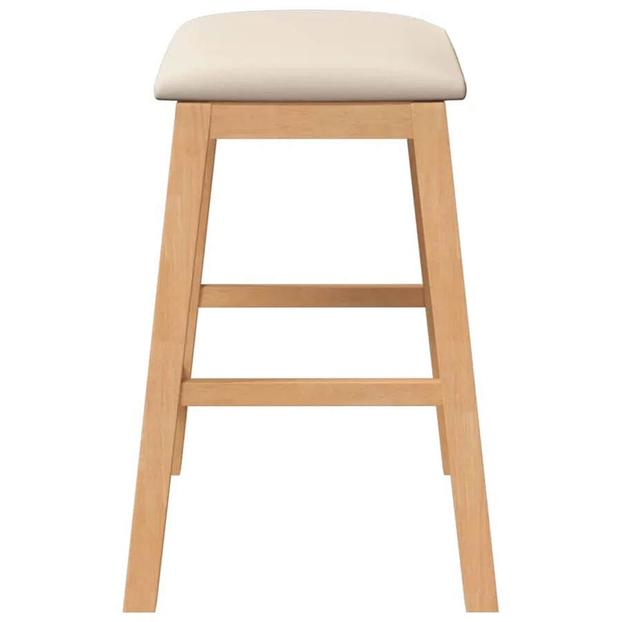 chaises de bar avec coussins 2 pcs bois massif d'hévéa - 6