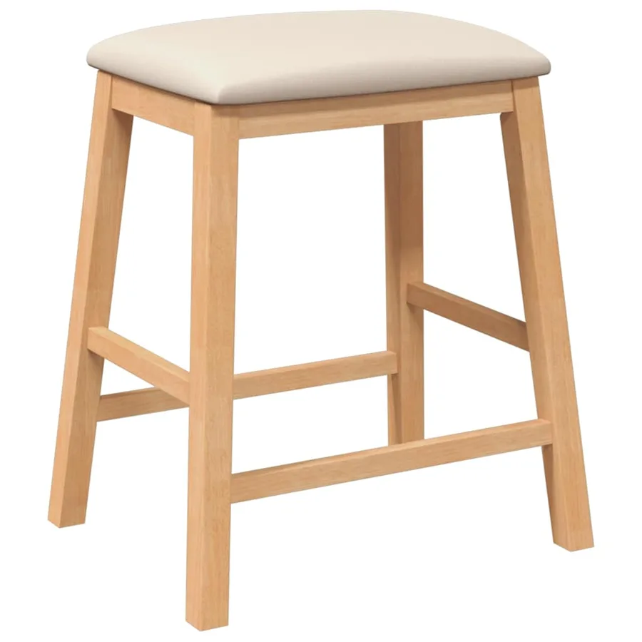 chaises de bar avec coussins 2 pcs bois massif d'hévéa - 7