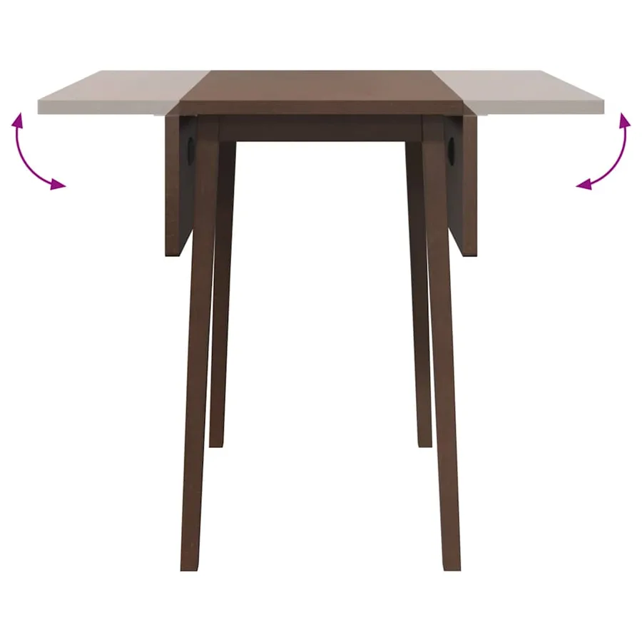 Table à manger marron bois massif et caoutchouc - 9