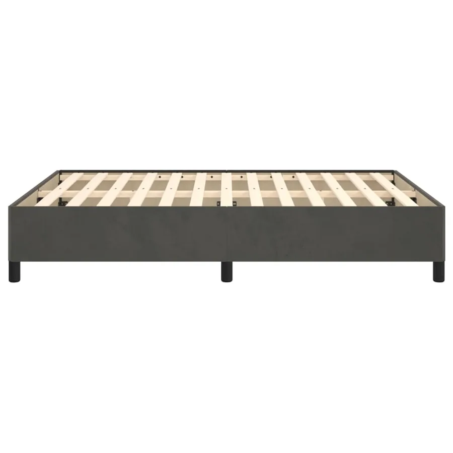 Cadre de lit sans matelas gris foncé 140x190 cm velours - 6