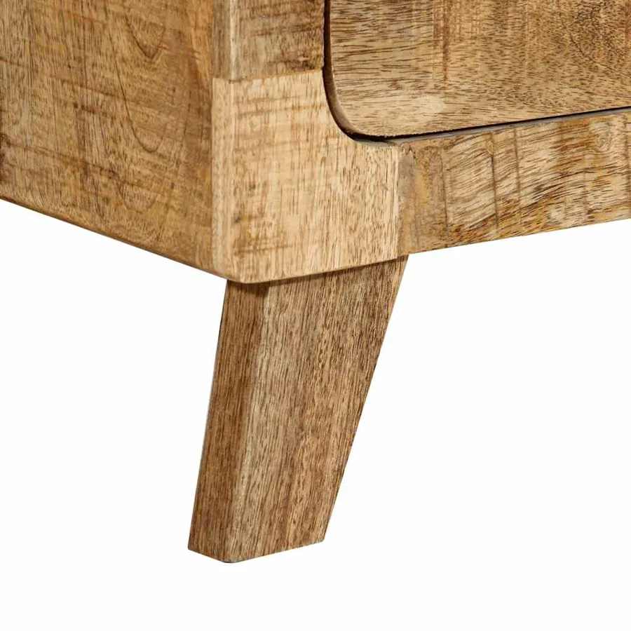 Table de chevet 2 pcs 40x32x46 cm bois massif de manguier brut - 8