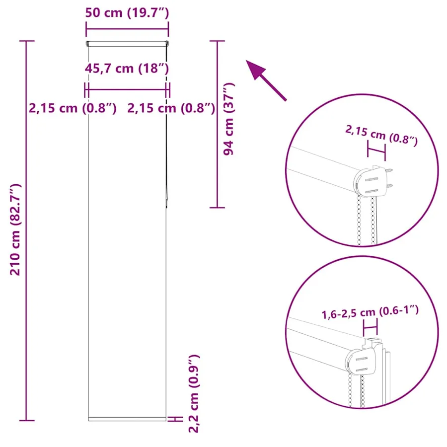 Store enrouleur occultant largeur du tissu 45,7 cm polyester - 18