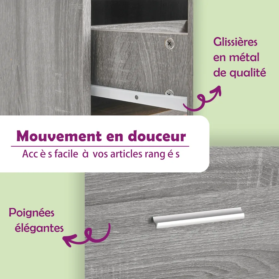Table basse sonoma gris 55x55x40 cm bois d'ingénierie - 9