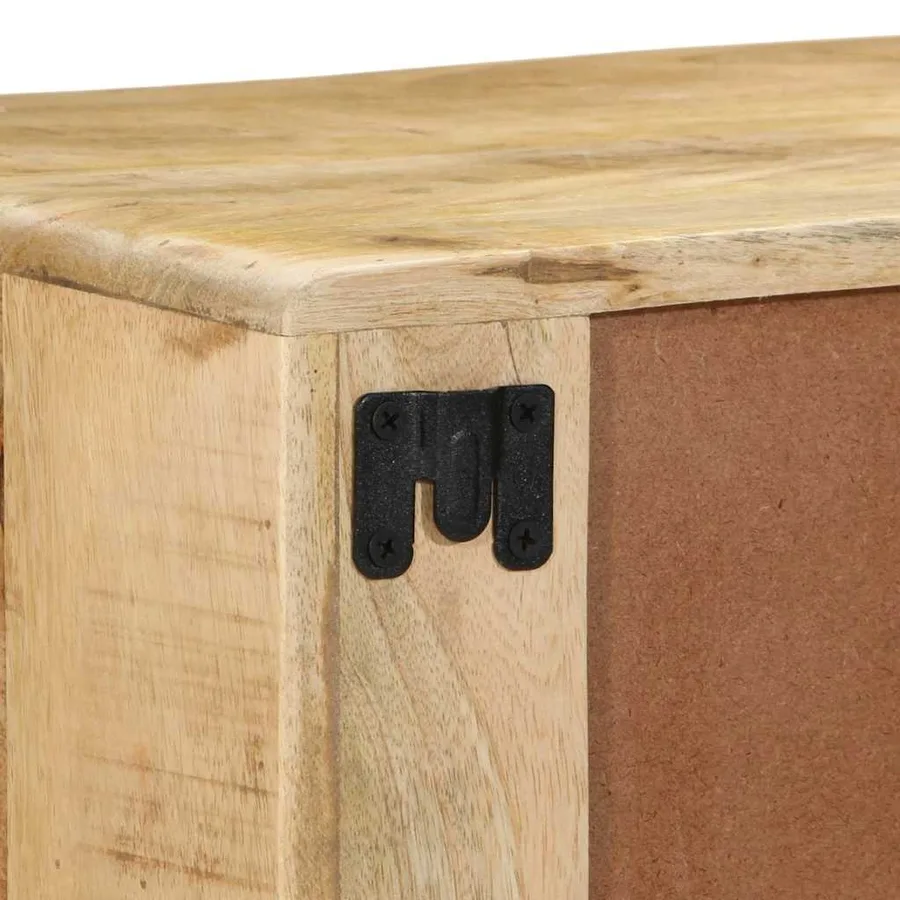 Meuble TV mural 100x32x25 cm bois massif manguier brut - 7