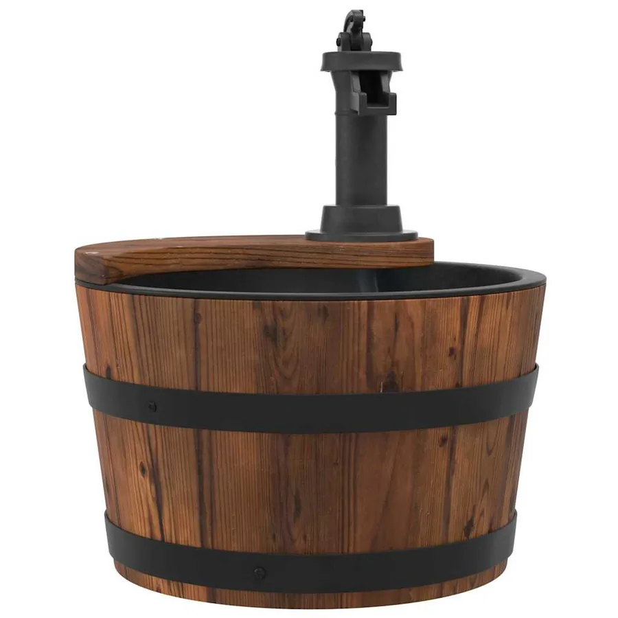 Fontaine à eau avec pompe 28x28x34,5 cm Bois de sapin massif - 2