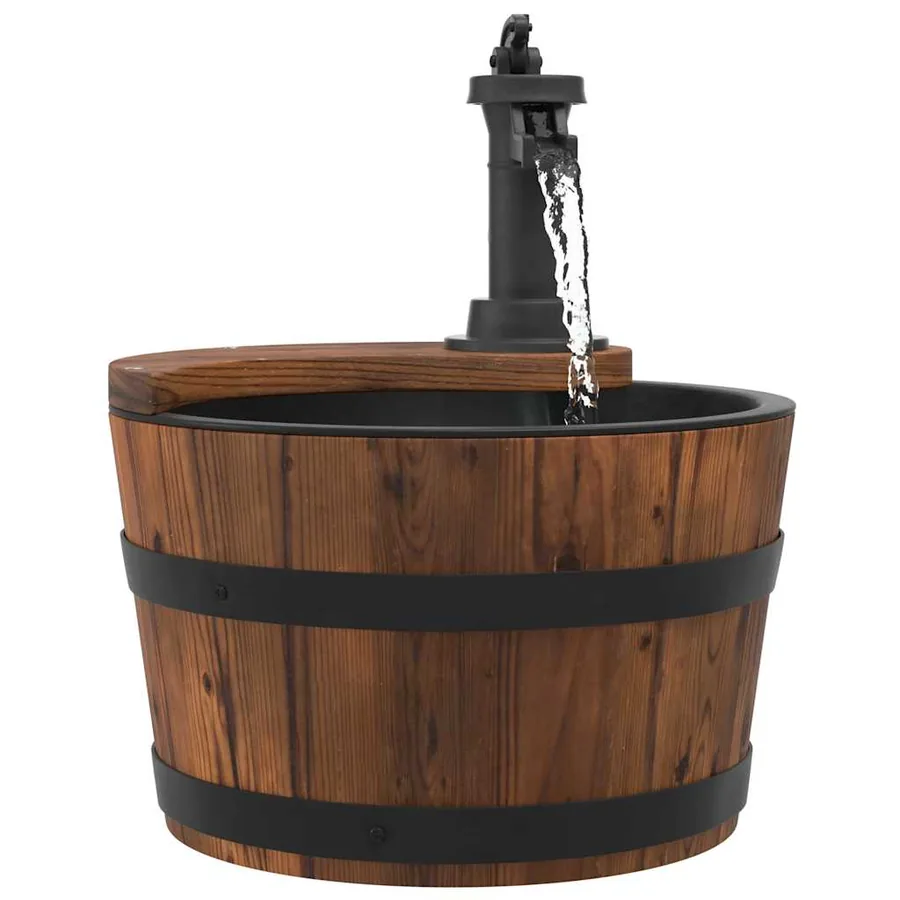 Fontaine à eau avec pompe 28x28x34,5 cm Bois de sapin massif - 3