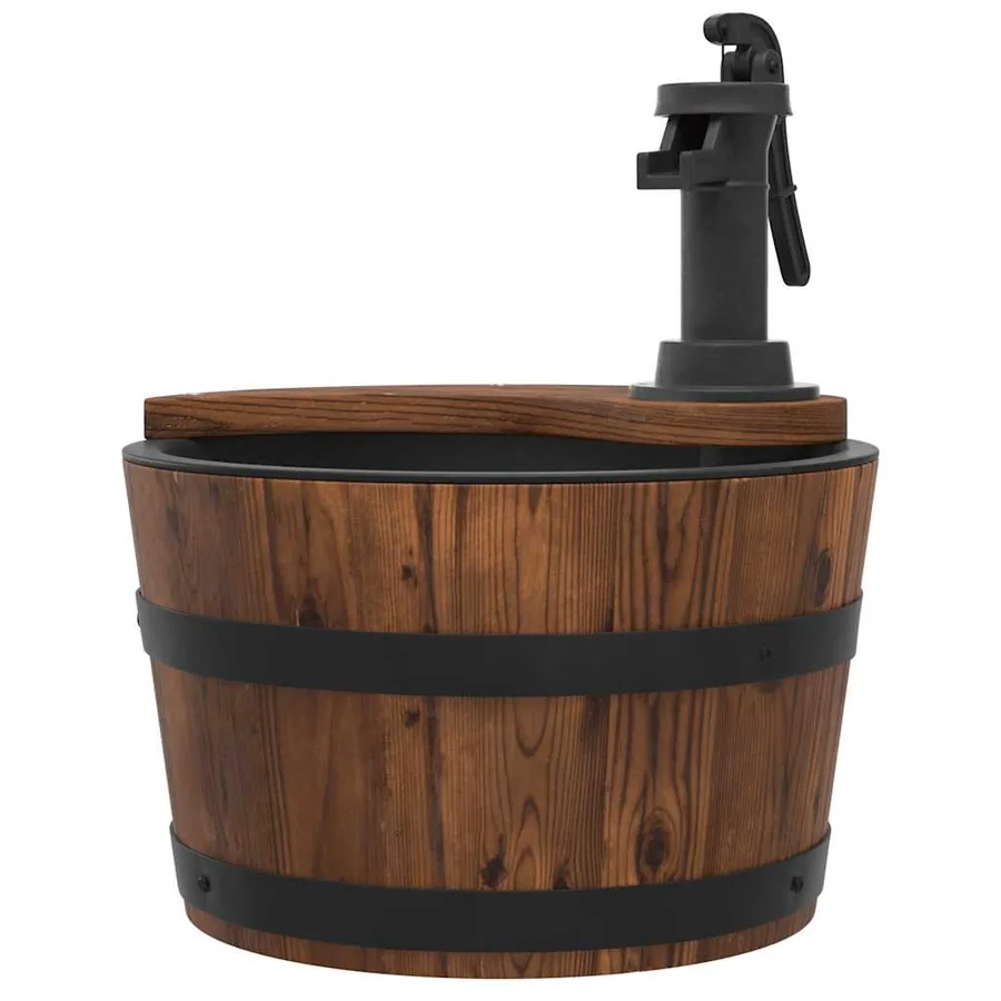 Fontaine à eau avec pompe 28x28x34,5 cm Bois de sapin massif - 4