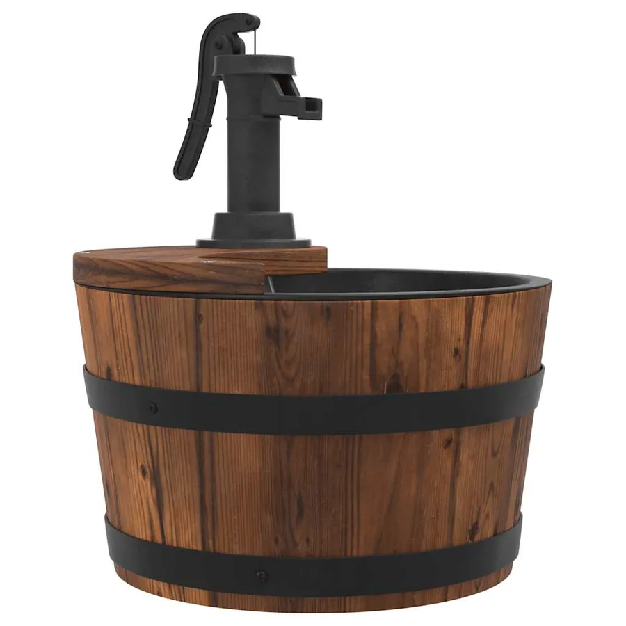 Fontaine à eau avec pompe 28x28x34,5 cm Bois de sapin massif - 5