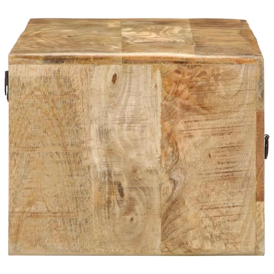 Meuble TV mural 100x32x25 cm bois massif manguier brut - 3