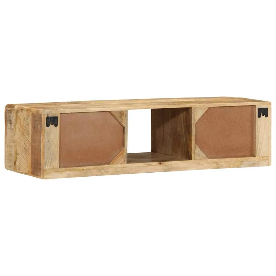 Meuble TV mural 100x32x25 cm bois massif manguier brut - 4