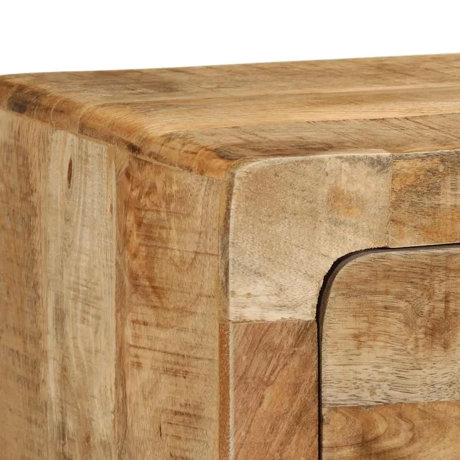 Meuble TV mural 100x32x25 cm bois massif manguier brut - 5