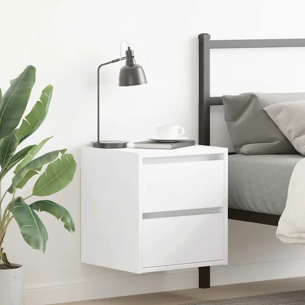 Tables de chevet murales 2 pcs blanc 38x34x40 cm