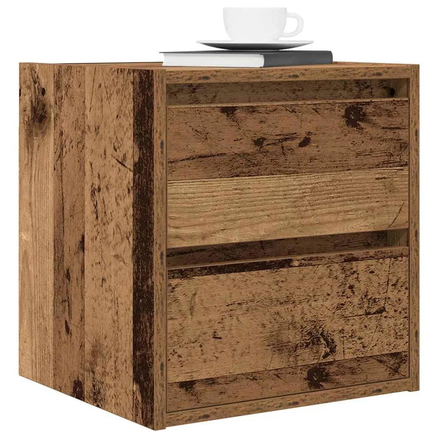 Tables de chevet murales 2 pcs vieux bois 38x34x40 cm - 4