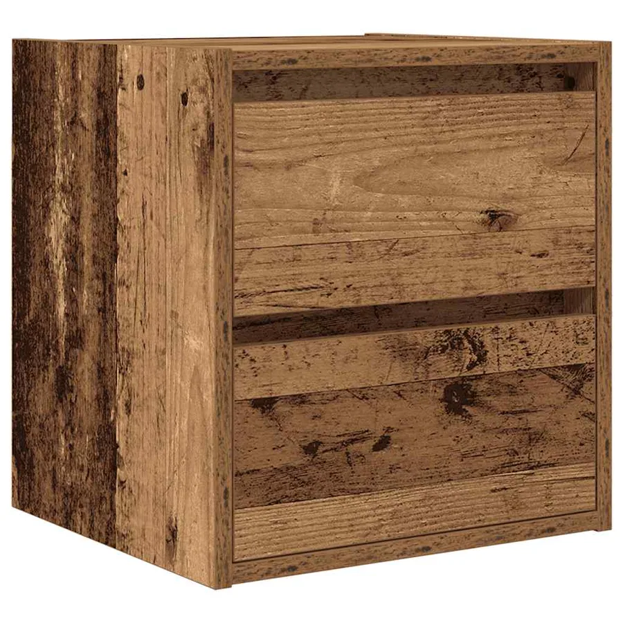 Tables de chevet murales 2 pcs vieux bois 38x34x40 cm - 5