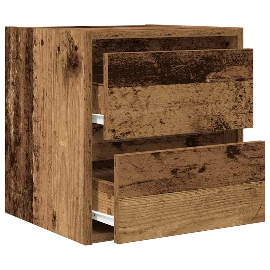 Tables de chevet murales 2 pcs vieux bois 38x34x40 cm - 6