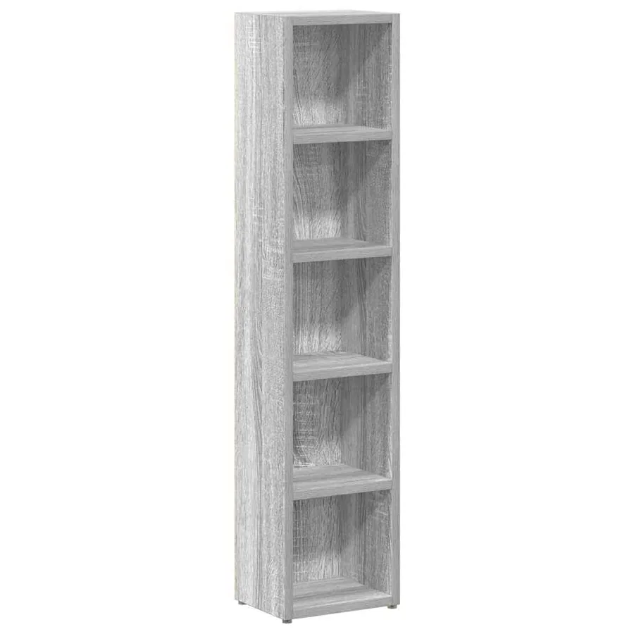 Armoires à CD 2 pcs Sonoma gris 21x16x93,5 cm Bois d'ingénierie - 4