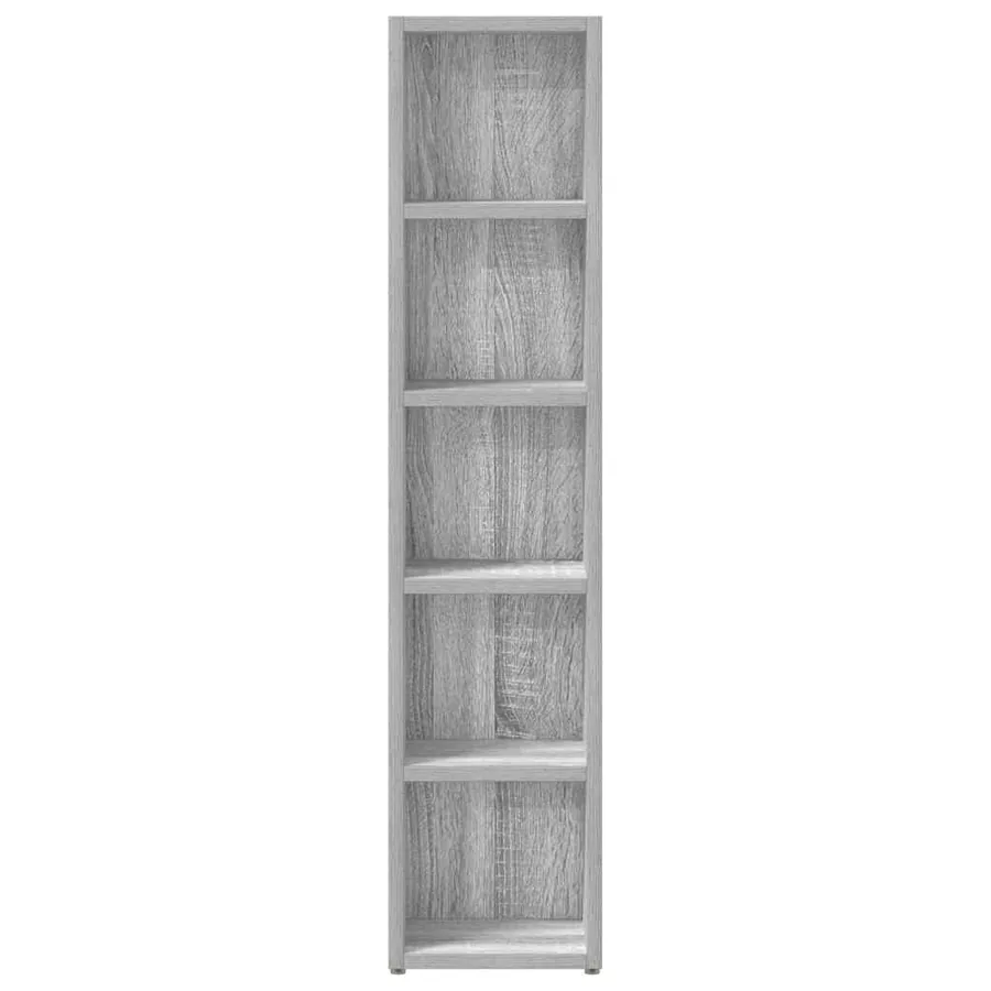 Armoires à CD 2 pcs Sonoma gris 21x16x93,5 cm Bois d'ingénierie - 5