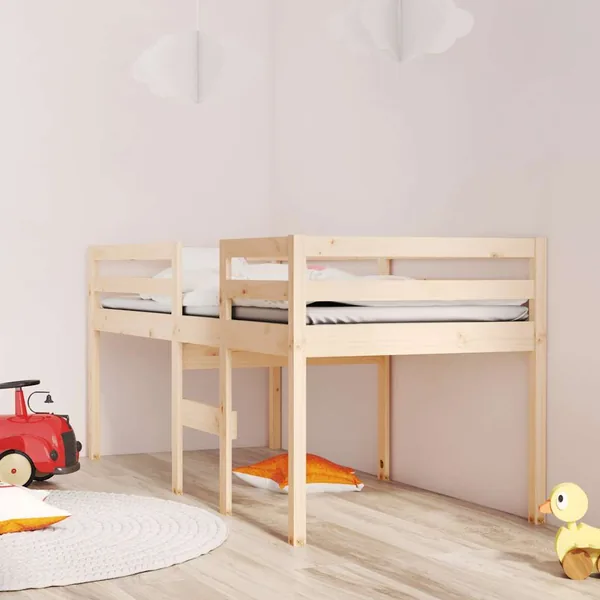 Lit haut sans matelas 90x200 cm bois de pin massif
