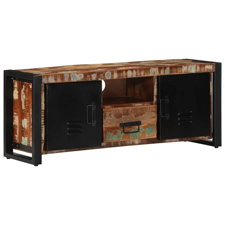 Meuble TV 100x30x40 cm Bois de récupération solide - 11