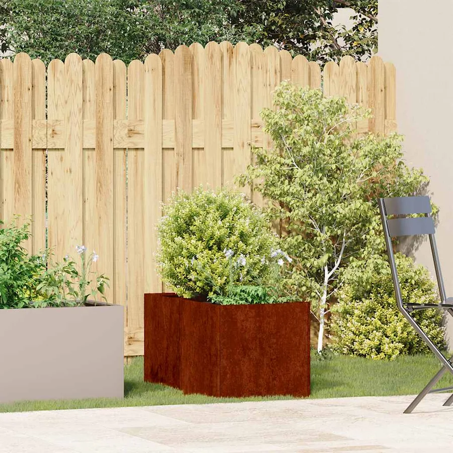 Jardinière rouillé 40x80x40 cm acier inoxydable