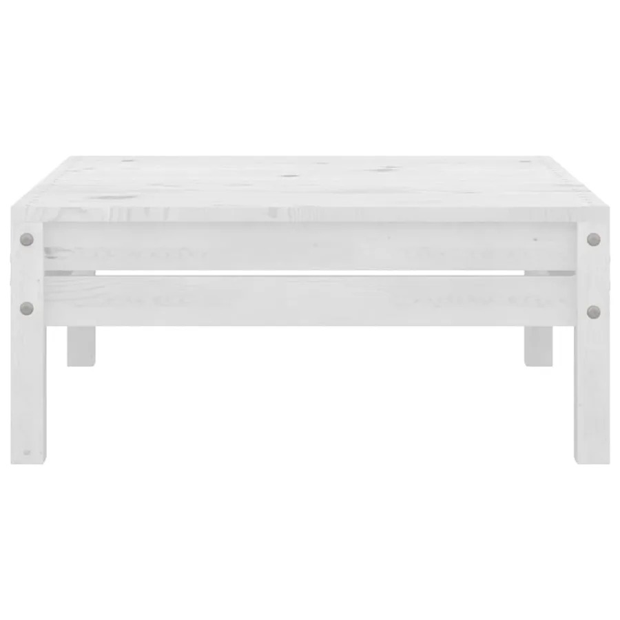Repose-pied de jardin blanc bois de pin massif - 2