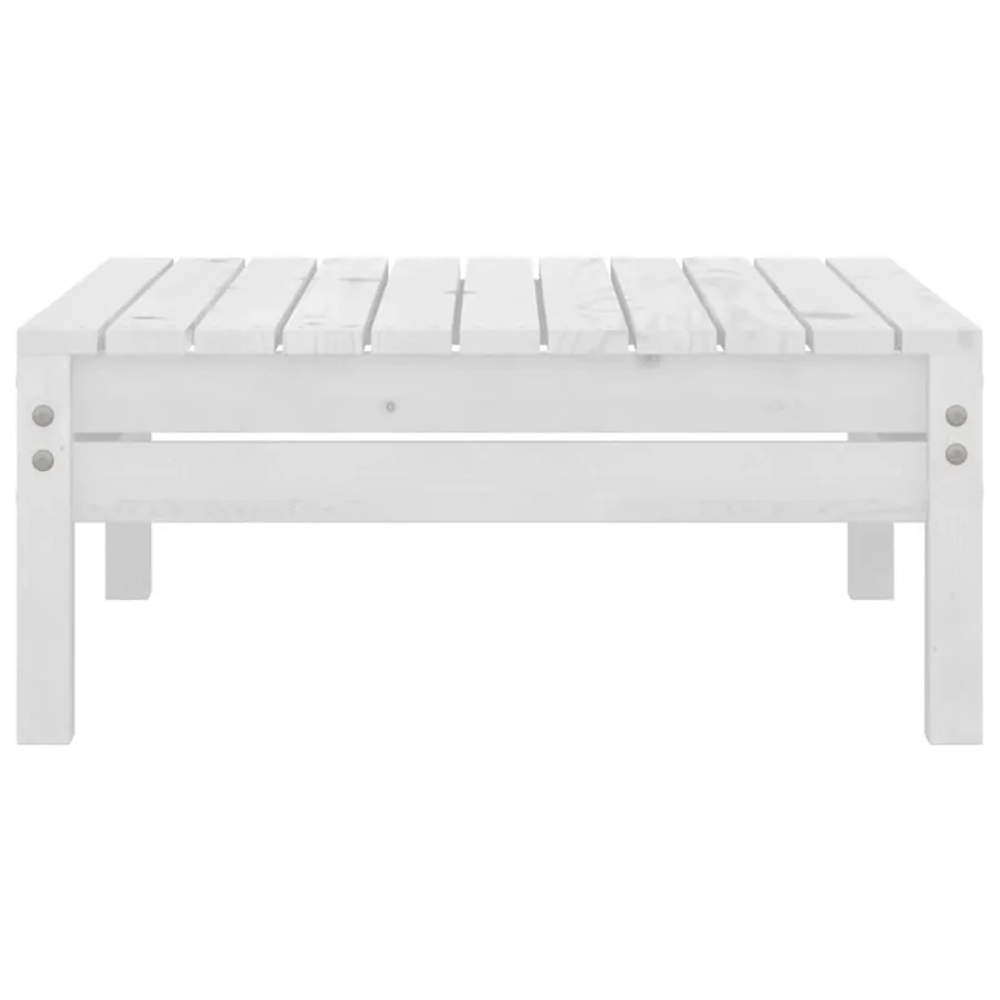 Repose-pied de jardin blanc bois de pin massif - 3