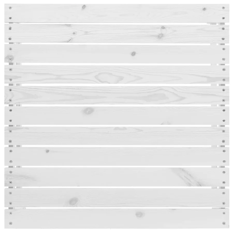 Repose-pied de jardin blanc bois de pin massif - 4