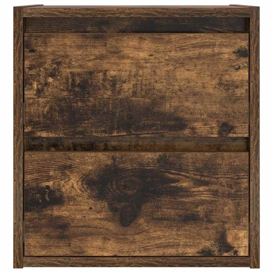 Table de chevet murale chêne fumé 38x34x40 cm - 6