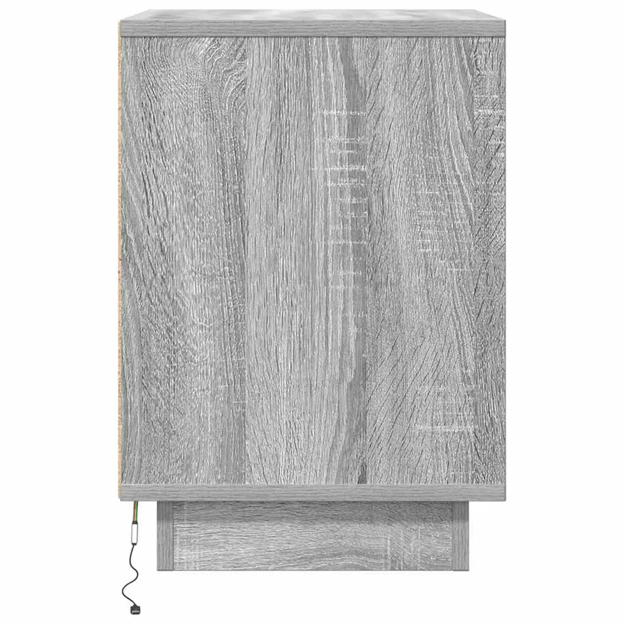 Tables de chevet avec lumières LED 2 pcs sonoma gris 38x34x50cm - 9