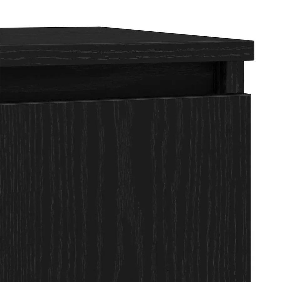 Buffet chêne noir 29,5x34x76 cm bois d'ingénierie - 10