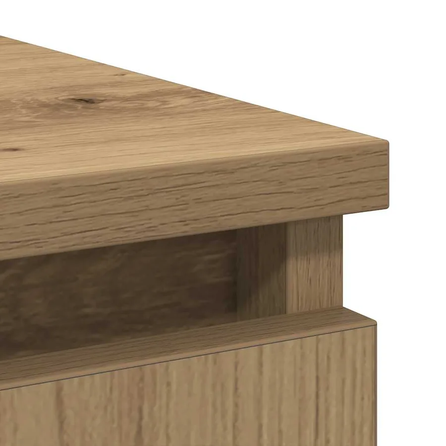 Buffet avec tiroir chêne artisanal 71x35x65 cm bois ingénierie - 10