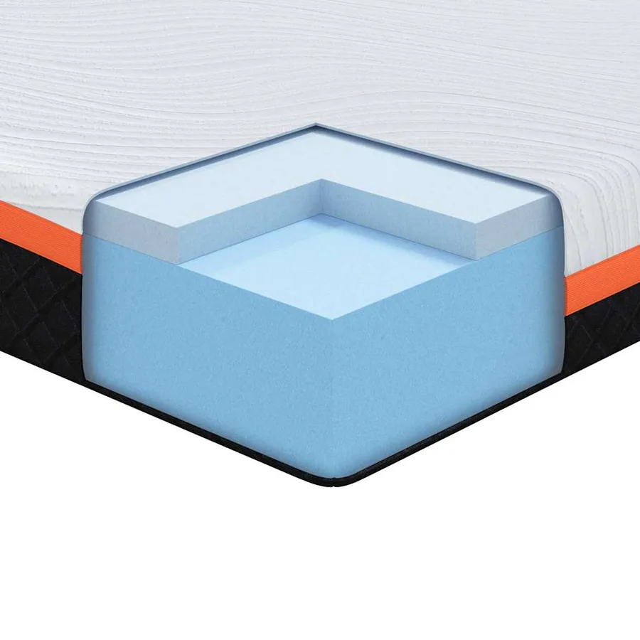 Matelas Blanc et Noir 90 x 190 cm Tissu jacquard - 10