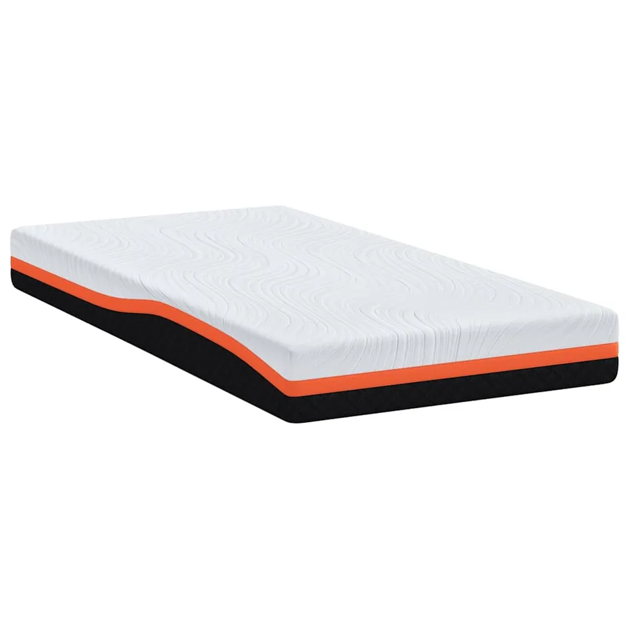 Matelas Blanc et Noir 90 x 190 cm Tissu jacquard - 5