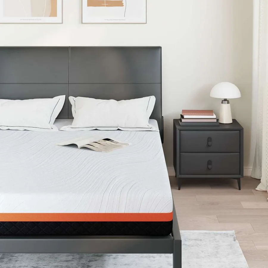Matelas Blanc et Noir 140 x 200 cm Tissu jacquard - 3
