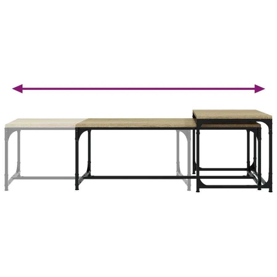 Tables basses 2 pcs Chêne sonoma Bois d'ingénierie - 6