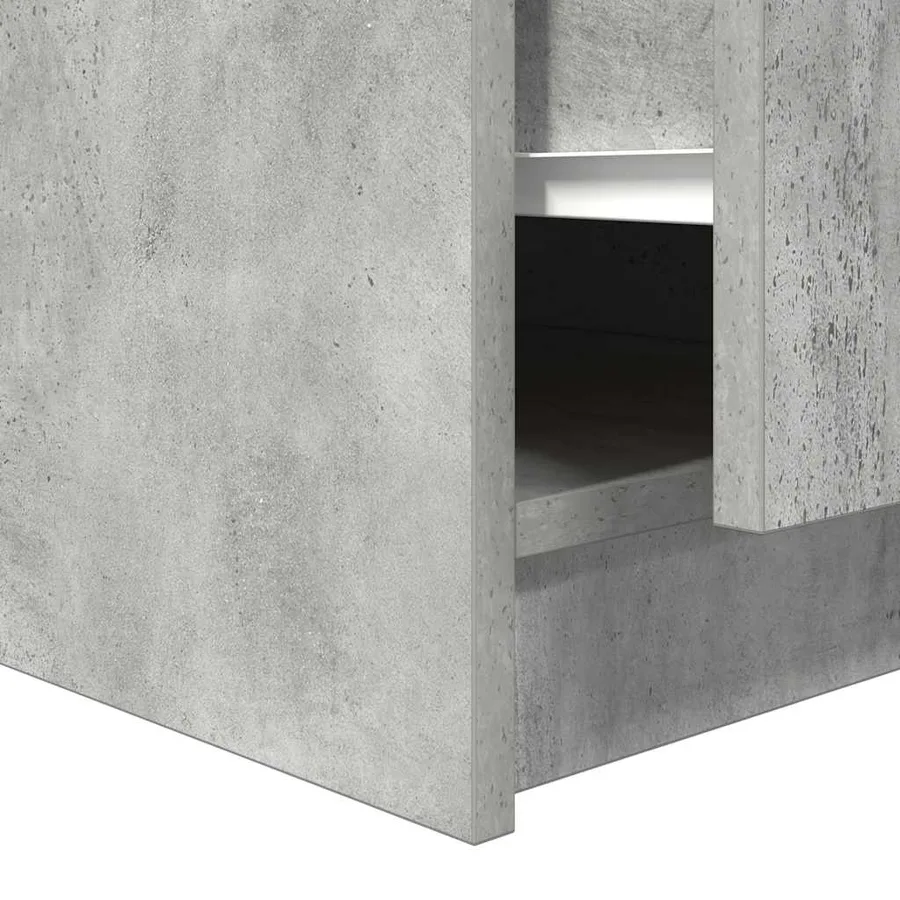 Table basse avec tiroirs gris béton 70,5x70x40 cm - 11