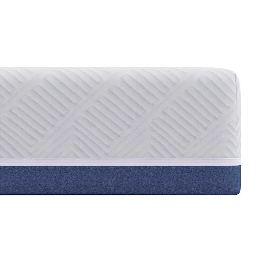Matelas Blanc et Bleu 120 x 200 cm Tissu jacquard - 6