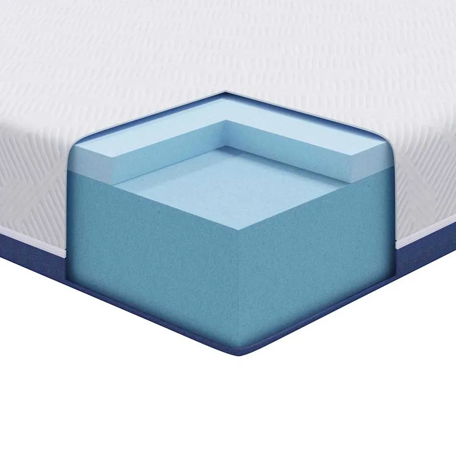Matelas Blanc et Bleu 120 x 200 cm Tissu jacquard - 8