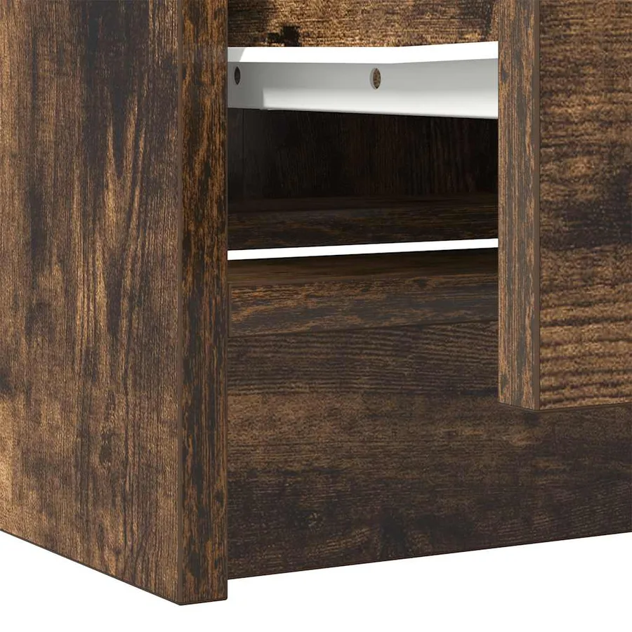 Meuble TV chêne fumé 40x35x54 cm bois d'ingénierie - 10