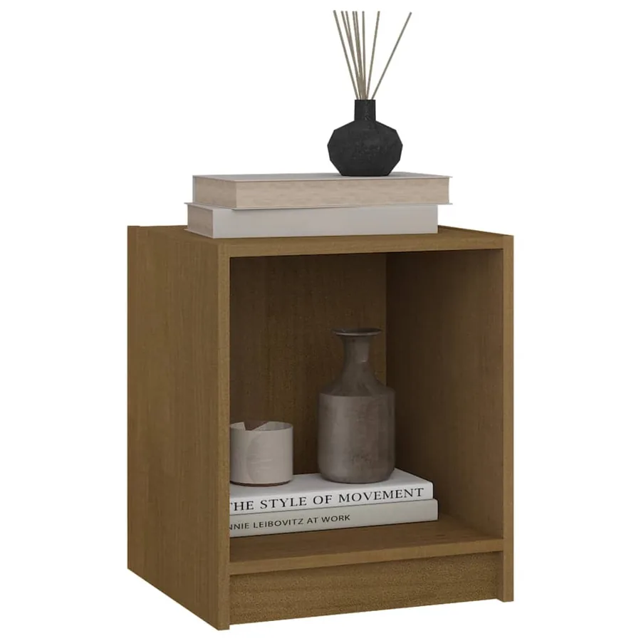 Tables de chevet 2 pcs Marron miel 35,5x33,5x41,5 cm Pin massif - 4