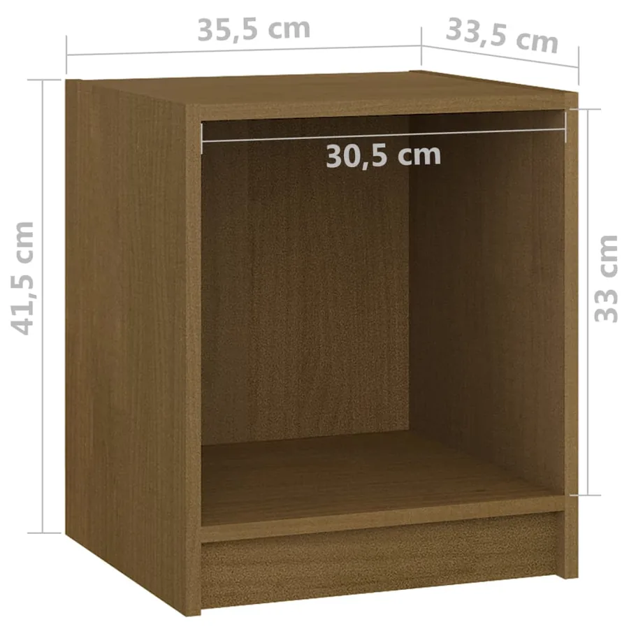 Tables de chevet 2 pcs Marron miel 35,5x33,5x41,5 cm Pin massif - 9