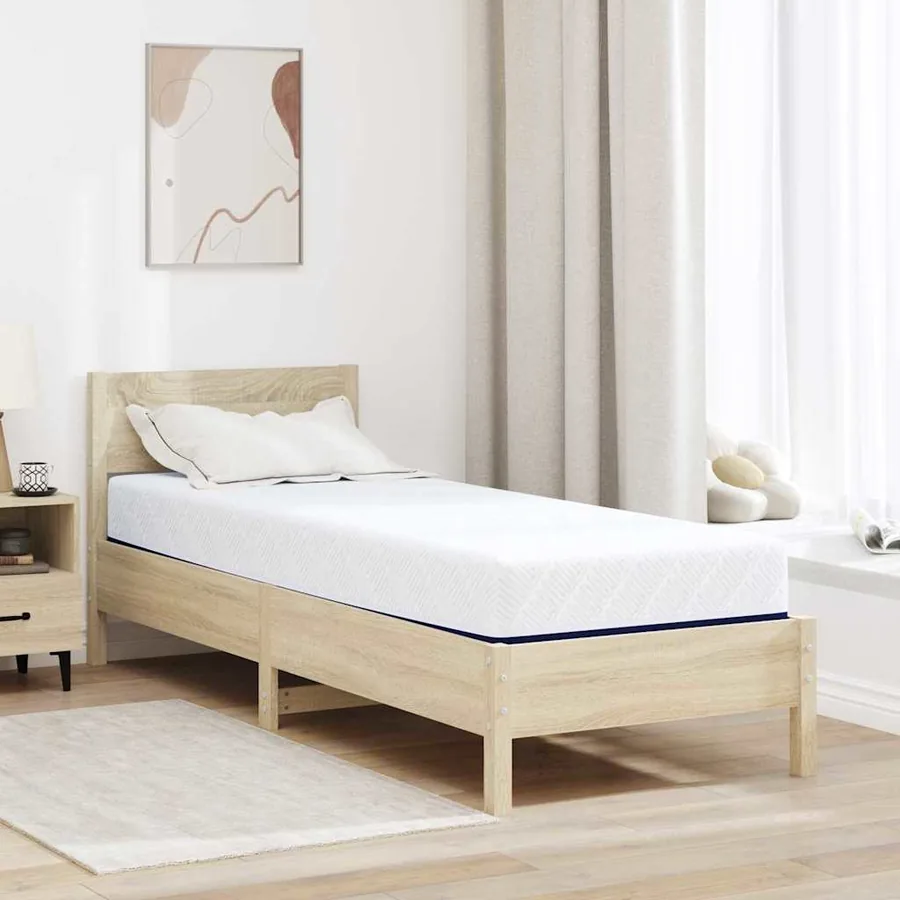 Matelas Blanc et Bleu 70 x 200 cm Tissu jacquard