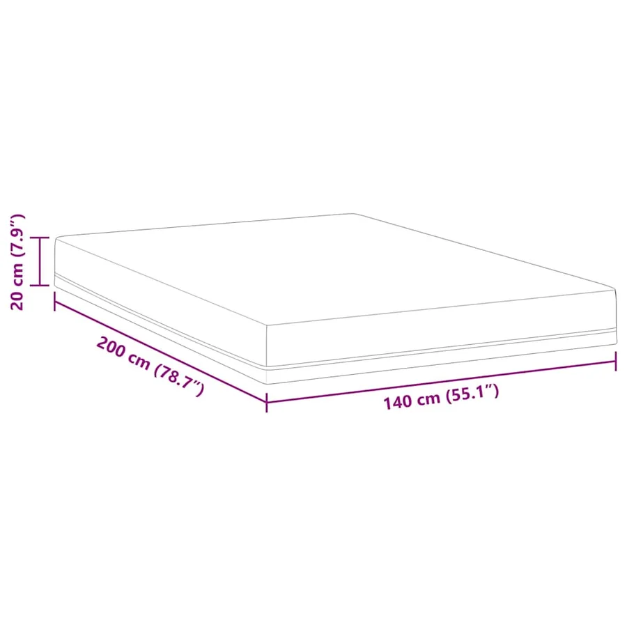 Matelas Blanc et Bleu 140 x 200 cm Tissu jacquard - 12